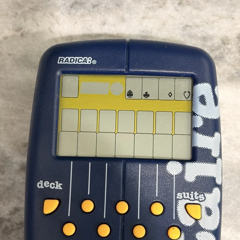 Vintage Radica Solitaire Electronic Handheld Game 1998 Blue TESTED WORKS